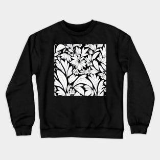 Vintage Floral Cottagecore  Romantic Flower Peony Rose Design Black and White Crewneck Sweatshirt